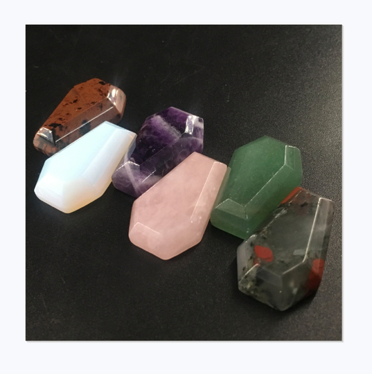 5Pcs Natural Blend Quartz Crystal Coffin Pendant, Stone, Gemstone Necklace, Crystal Jewelry, Mineral Samples 25G+