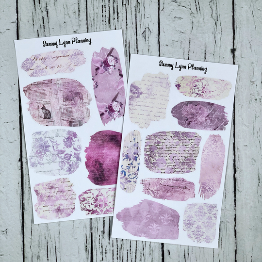 Lavender Ephemera Wash Stickers
