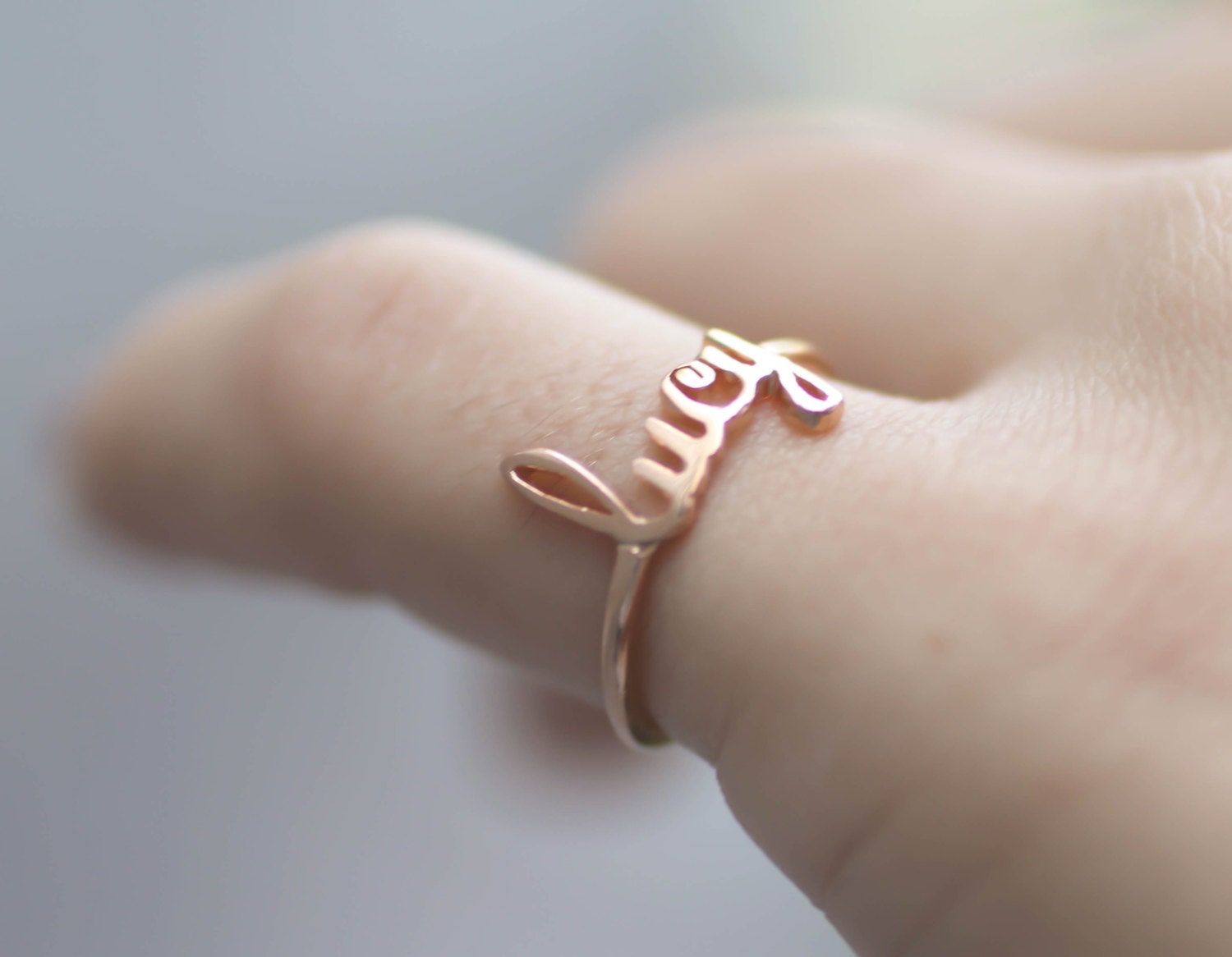 Custom Stackable Name Ring Personalized Jewelry in Sterling Silver Dainty Bridesmaid Gift New Mom Rm02F7