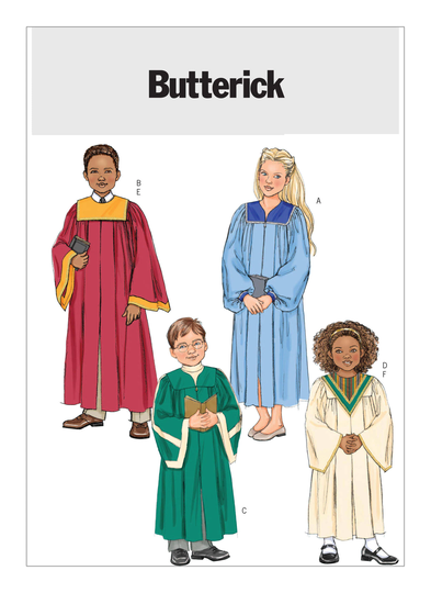 Butterick B4542 Choir Robes & Collar For Children's/Boys'/Girls'
