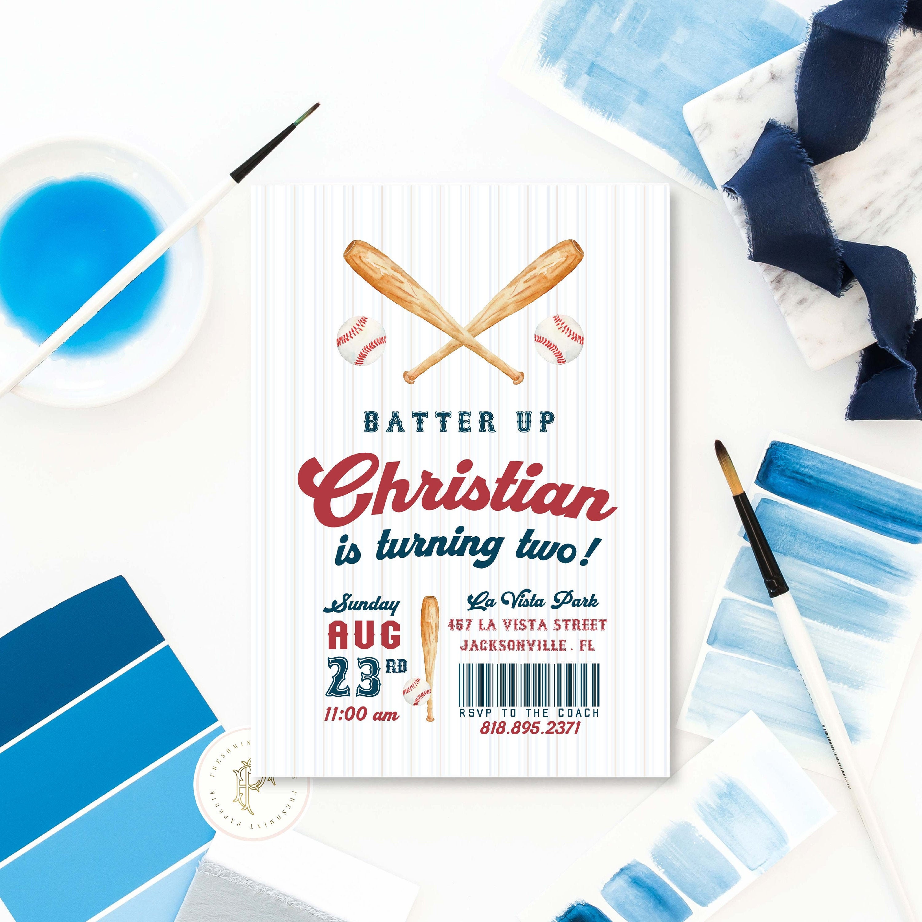Baseball Invitation - Boys Classic Birthday Invitation Invitations Batter Up