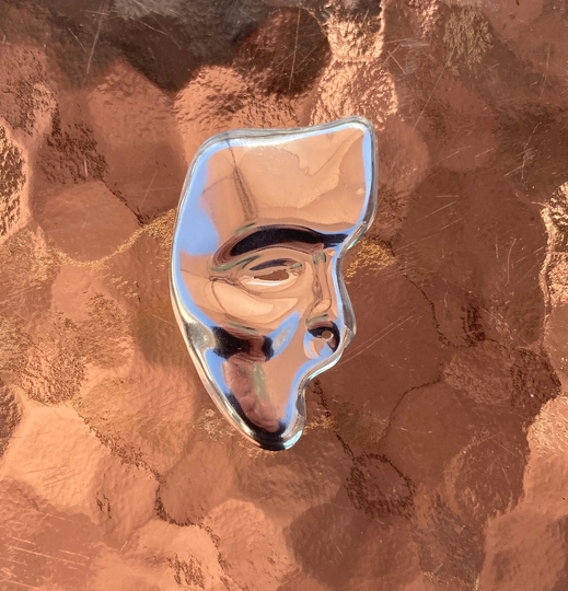 Vintage, Sterling Silver, Mexico Mask Face Brooch/Pendant, 2.42" By 1.41, 18.5 Grams