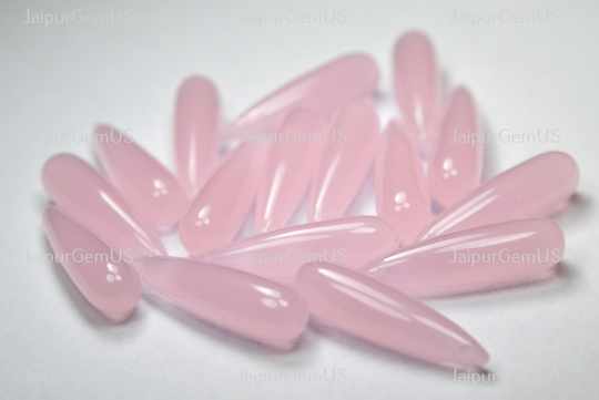 3 Match Pair, Finest Quality, Rose Pink Quartz Smooth Fancy Drop Shape Beads, Size-8x30mm Approx