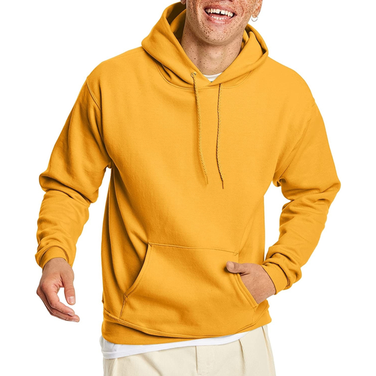 Hanes Men's Sweatshirt, EcoSmart Fleece Hoodie, Cotton-Blend Fleece Hooded Sweatshirt, Plush Fleece Pullover Hoodie - gold, xx-large