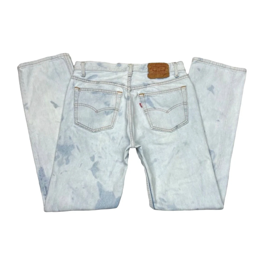 Levis W30 L30.5 USA 501 Vintage Jeans Lava Bleached Light Wash