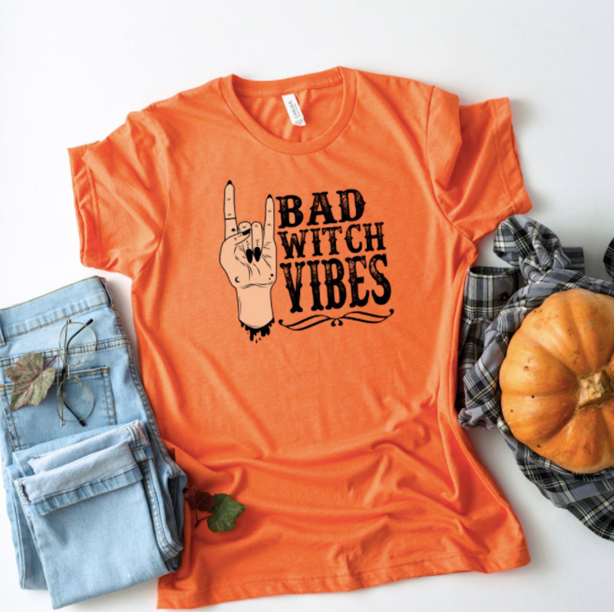 Bad Witch Vibes, Halloween Top, Cute Shirt For Party, Women's Halloween Shirt, Costume Outfit
