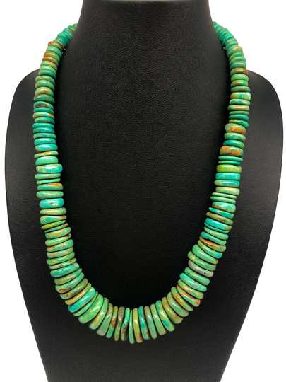 100% Natural Green Turquoise Necklace/Top Quality Genuine Arizona Jewelry Wonderful Design
