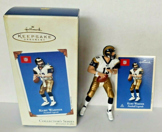 2002 Hallmark Keepsake Kurt Warner St. Louis Rams Nfl Ornament in Box U17