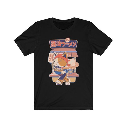 Cat Ramen Shop T-Shirt | Shirt Foodie Japan Kanji