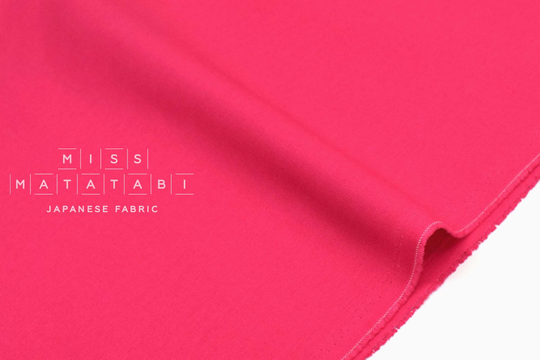 Japanese Fabric Linen Blend Canvas Solids - Rose Pink 50cm