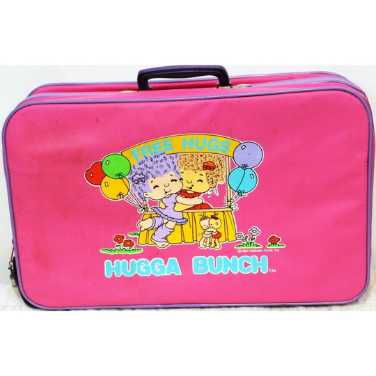 Vtg 1980S Hugga Bunch Kid Suitcase Key Pink Girl Hallmark Carry On Overnight Bag