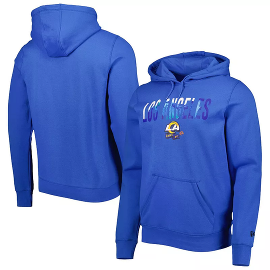 Men's New Era Royal Los Angeles Rams Ink Dye Pullover Hoodie, Size: XL, Blue