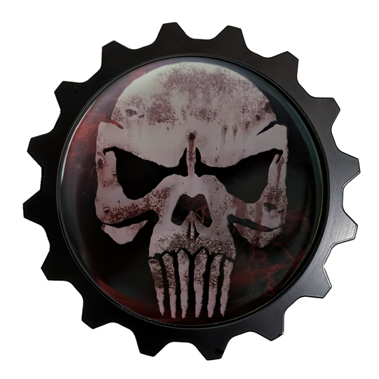Bronco Aluminum Grille Badge Emblem Compatible With Many New Ford Grilles & Other Manufactures Semi-Universal Skull Read Description