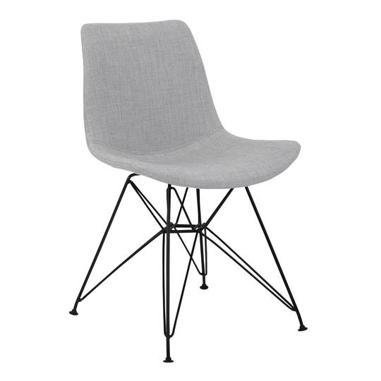 Armen Living Palmetto Contemporary/Modern Polyester/Polyester Blend Upholstered Side Chair (Metal Frame) in Gray | LCPLCHBLGR