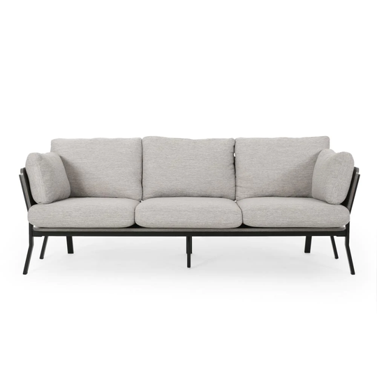 Best Selling Home Decor Carver Modern Light Gray, Gray and Black Polyester/Blend Sofa | 313105