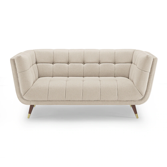 Clihome Loveseat Modern Off White Polyester/Blend Sofa in Off-White | VO-SA780