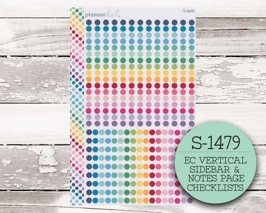 S-1479 || Ec Vertical Sidebar Dot Checklist Planner Sticker