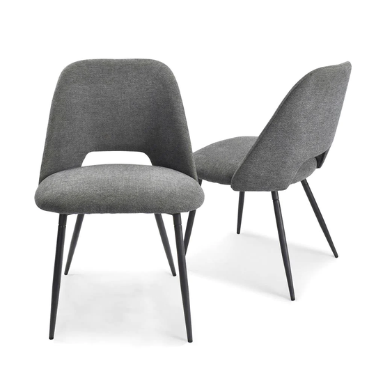 NeuType Contemporary/Modern Polyester/Polyester Blend Upholstered Dining Side Chair (Metal Frame) in Gray | MIRUO-A053