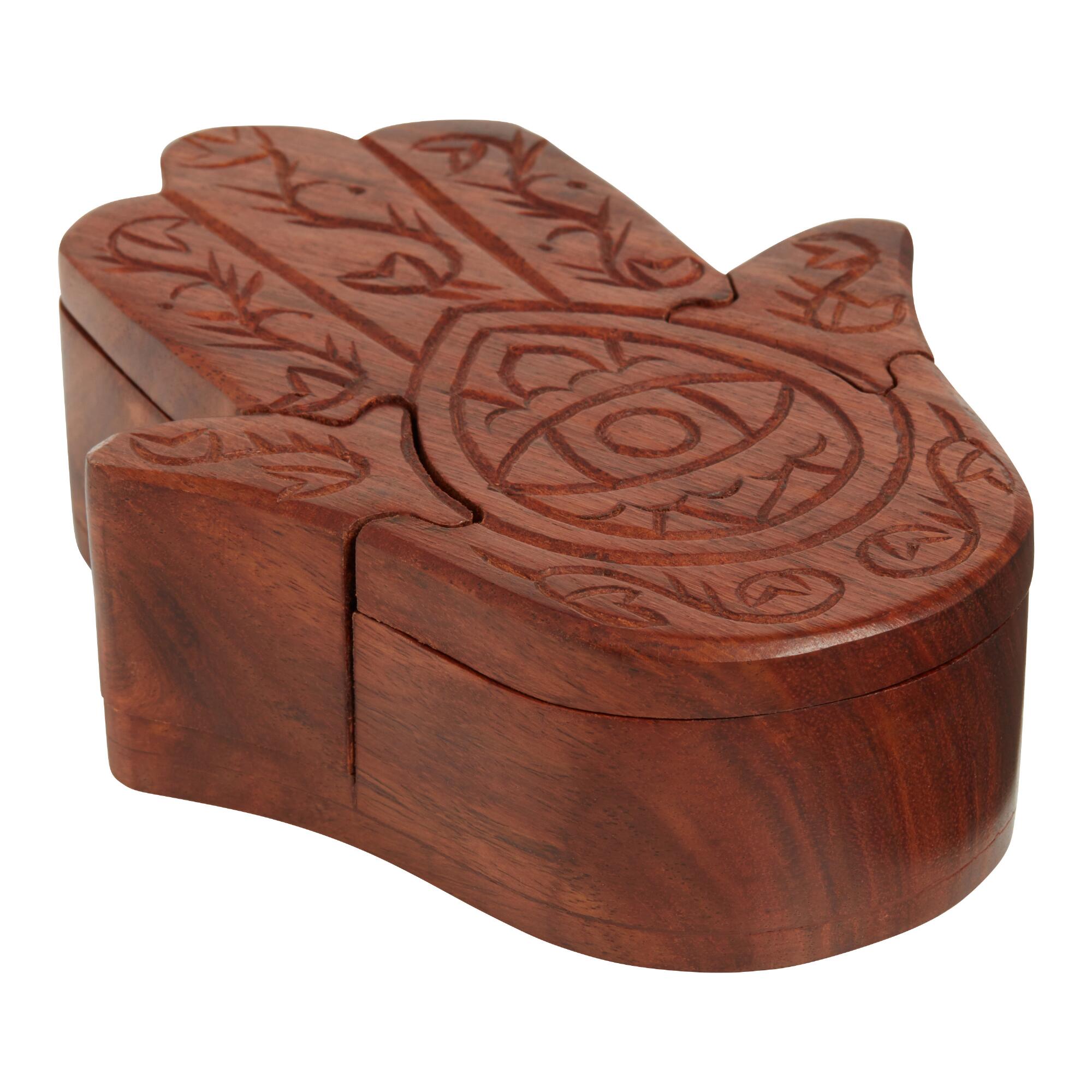 Wood Hamsa Puzzle Box by World Market