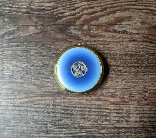 Vintage Art Deco Blue 2" Compact