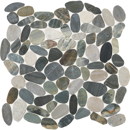 American Olean Delfino Stone Paradise Blend 12-in x 12-in Honed Natural Stone Pebble Floor and Wall Tile | DG76PEBMSCC1P