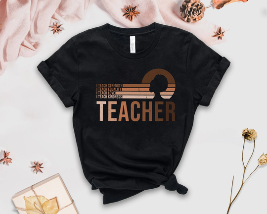 Inspirational Teacher Tshirt, Melanin Shade Afro Pride Gifts, Black History Month Tee For Teachers, Be Kind, African American Shirt