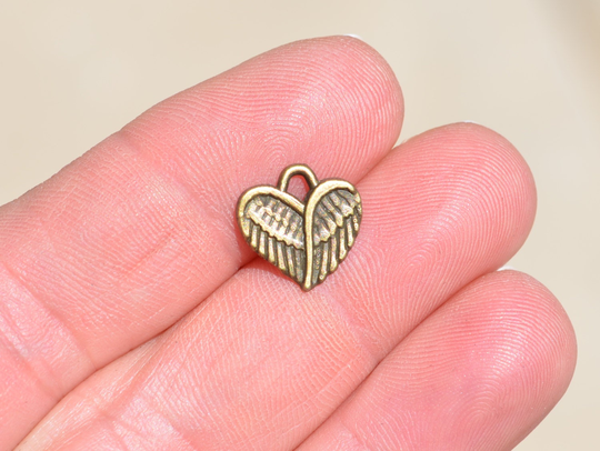 1 Heart Wing Bronze Tone Charm Bc2646