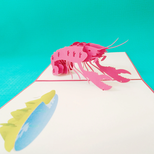 Lobster, Seafood, 3D Pop-Up Card, Greeting Pop Out Paper Craft, Supplies, Party Supplies