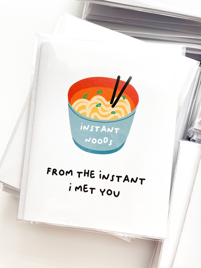 Ramen Greeting Card, Pun Card, Korean Asian Birthday Drink Cute Funny