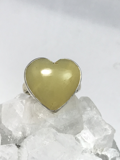 Golden Sun Opal Heart Ring Size 7 1/2