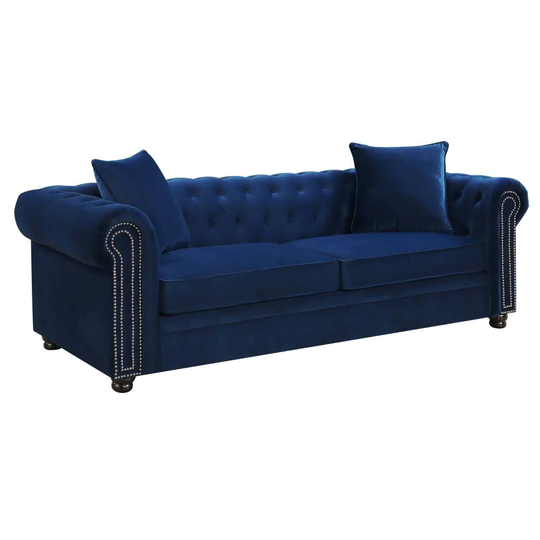 Picket House Furnishings Gramercy Modern Navy Blue Polyester/Blend Sofa | UGW286300