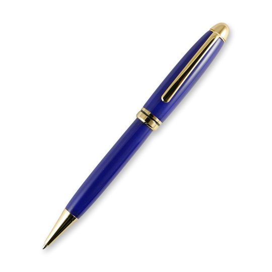 Dark Lapis Trustone Designer 24K Gold Twist Pen