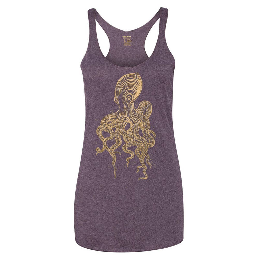 Women's Octopus Tank Top, Tri-Blend Racerback