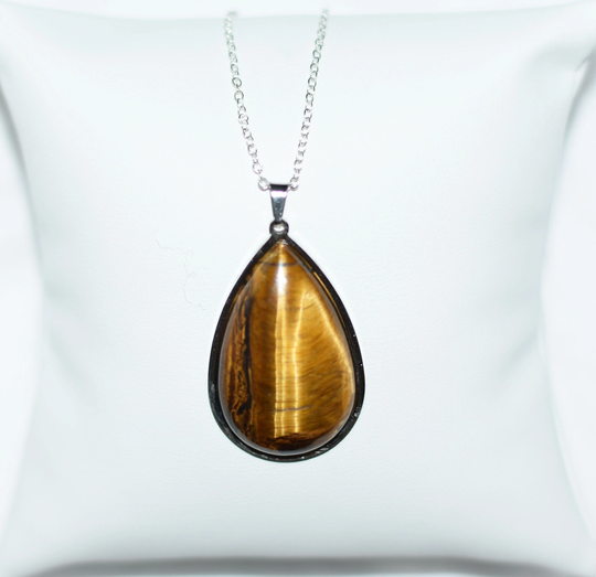 Tiger Eye Necklace, Tiger's Jewelry, Solar Plexus Chakra Emotional Support Necklace For Women