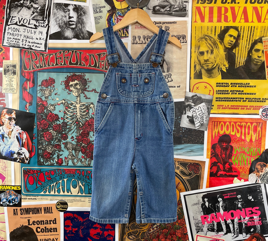 Vintage Baby 1970S-80S Big Mac "Toddletime' Cotton Denim Dungaree Bib Overalls