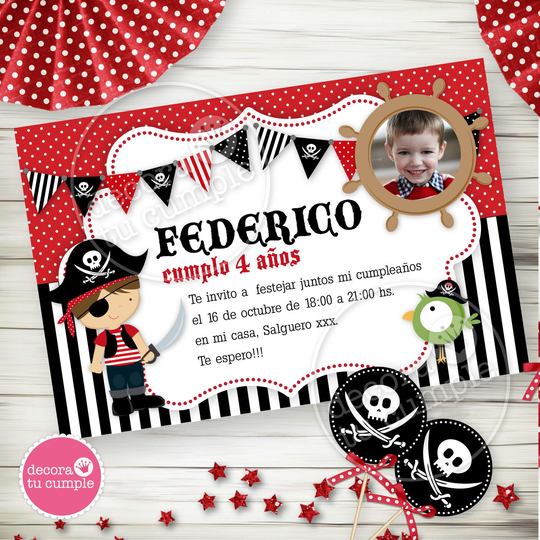 Kit Imprimible Personalizado Piratas