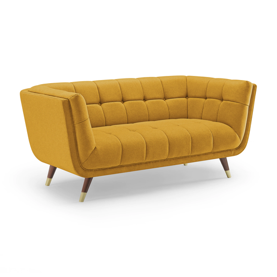 Clihome Loveseat Modern Yellow Polyester/Blend Sofa | VO-SA268