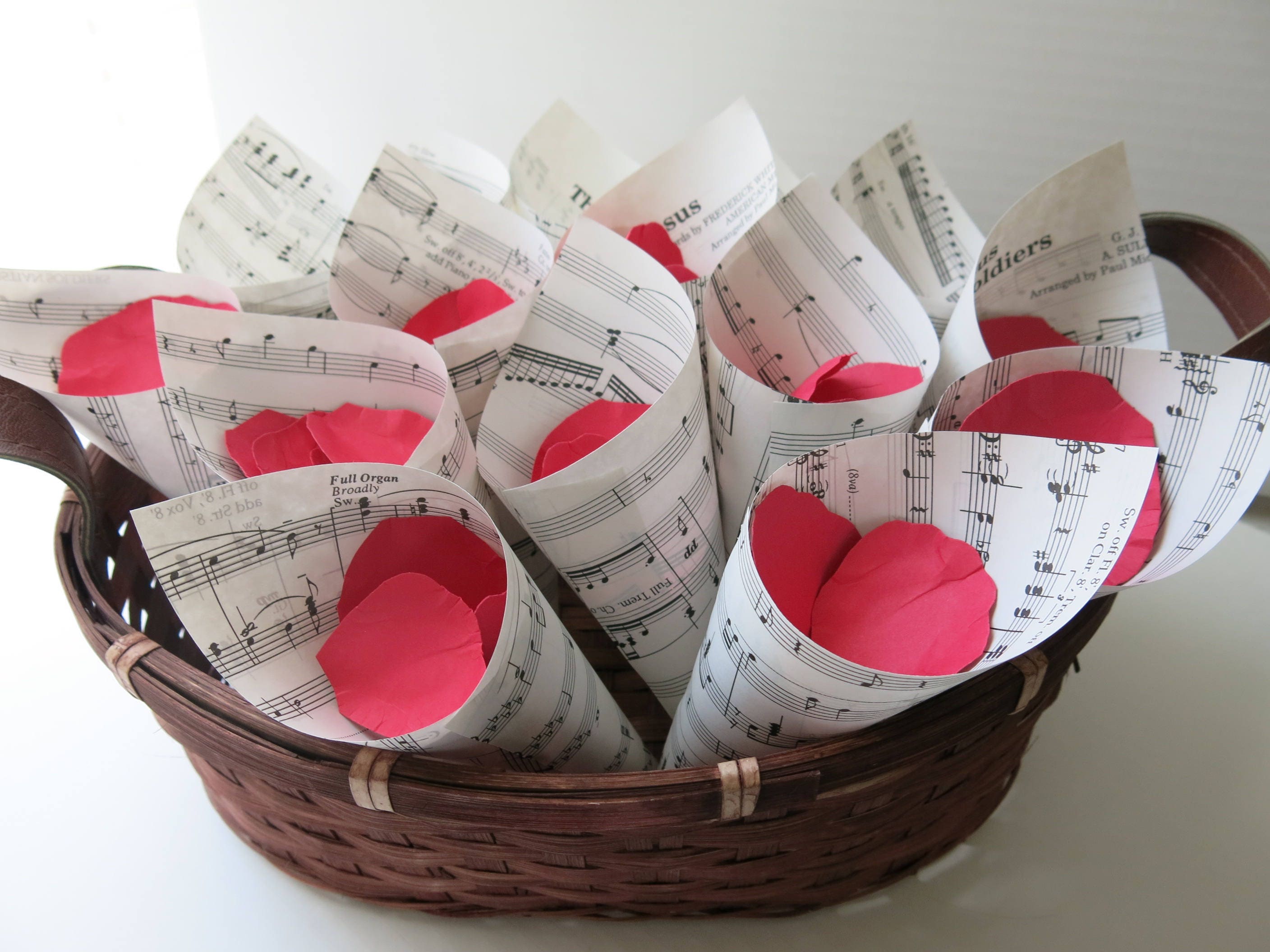 Hymnal Petal Cones, Sheet Music Theme Wedding Confetti Toss, Recycled Atlas, Comic Or Novel Book Pages