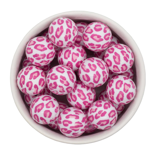 Shades Of Pink Leopard Print Beads 20mm