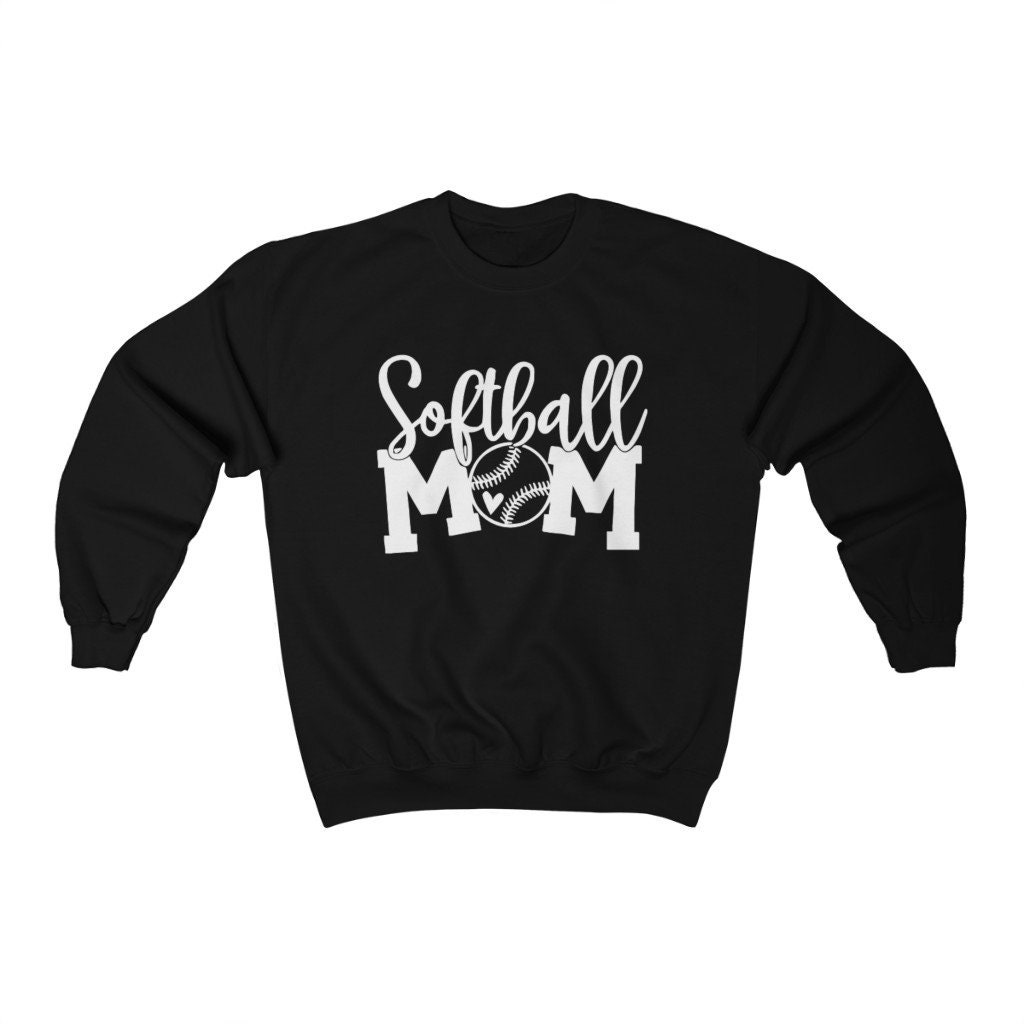 Softball Mom Heavy Blend Crewneck Sweatshirt, Sweater, Shirt, Mama, Gift For Mom, Game Day