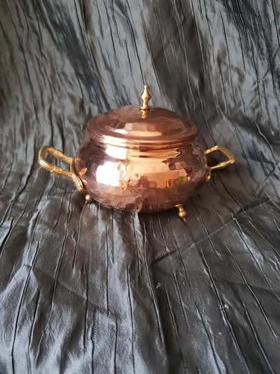 Small Witch Cauldron, Copper Cauldron With Lid, Footed Pure Witchy Decor, Wiccan Home Decoration