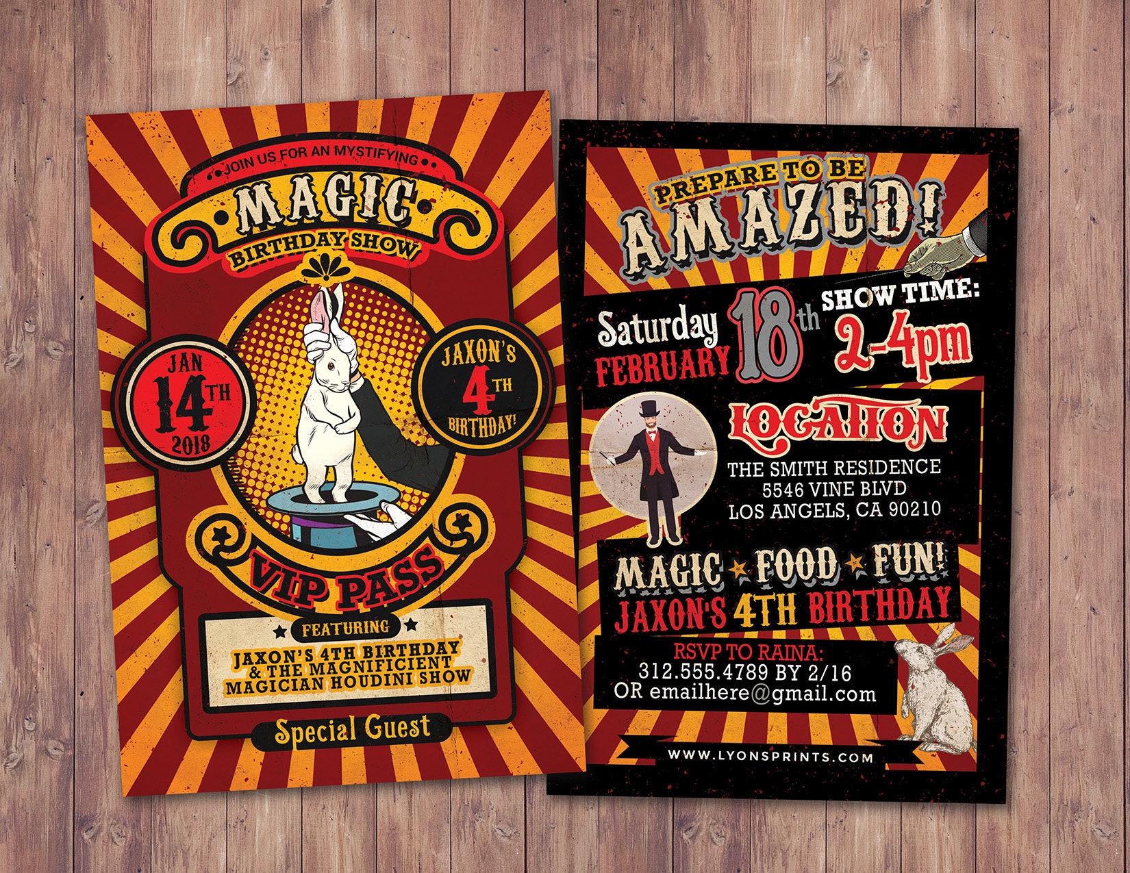 Magic Party Invitation Birthday Magician Show