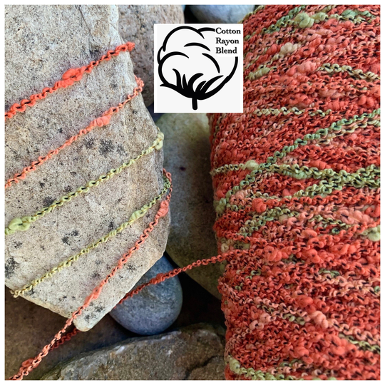 Bulky Cotton Blend Nubby Textured Yarn "Salmon " Machine Washable saorisantacru