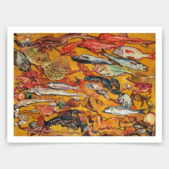 Louis Valtat, The Sea Dwellers, Seafood Art, Art Prints, Vintage Art, Canvas Wall Art, Famous Art Prints, V4568