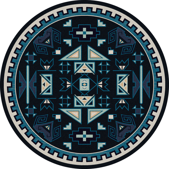 American Dakota Four Rams OKA 8 x 8 Contemporary Round Indoor Area Rug | OKA0105CON296