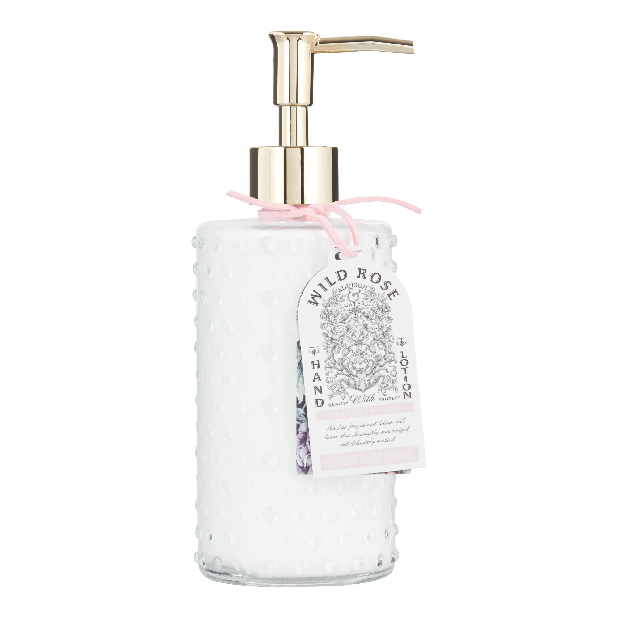A&G Elegant Autumn Wild Rose Lotion: Pink - Glass by World Market