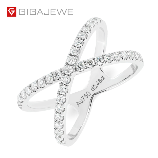 Gigajewe White Color 1.5mm Diamond 9K/14K/18K Gold Ring, Ring, Engagement Christmas Gift