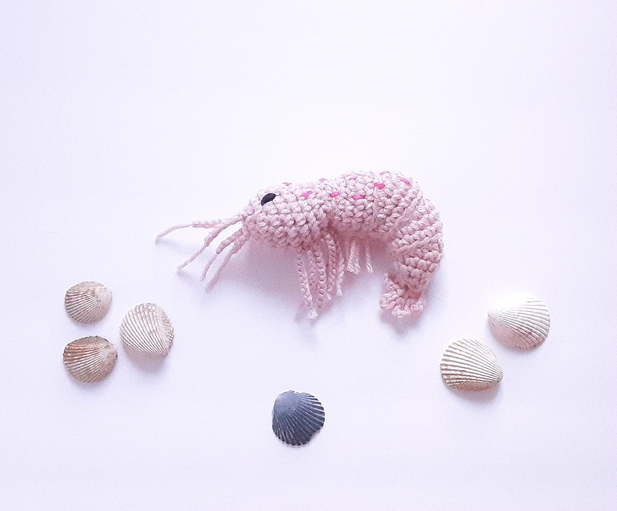 Shrimp Small Plush Animal, Handmade Crocheted Cajun Toy, Cute Gift