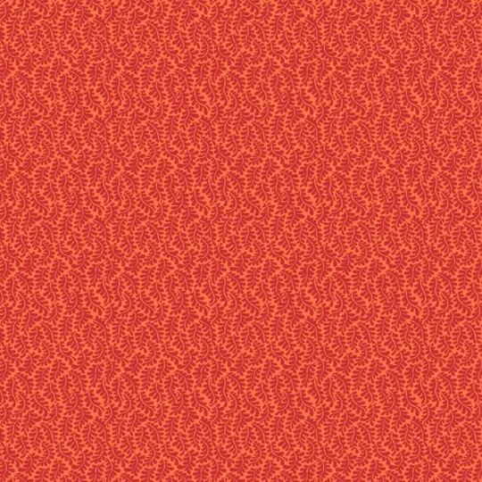 Belle Epoque Micro Leaves Orange By Maywood Studio - Leaf Blender 9878-O 100% Quilting Cotton Cut Continuously