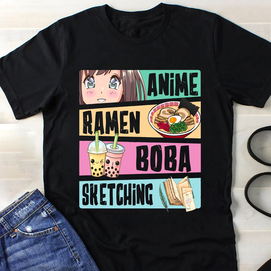 Anime Ramen Boba Sketching - Just A Cute Girl Who Love Shirt, Japanese Gift, Manga ∙ Otaku, Graphic